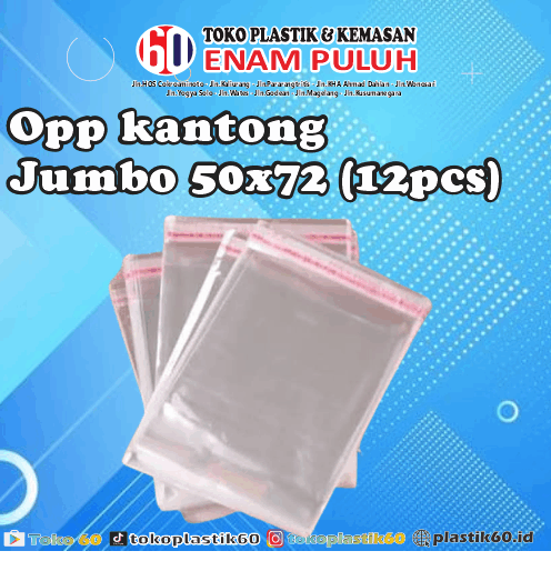 Opp kantong jumbo 50x72 (12pcs)
