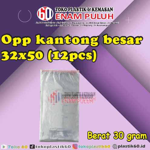 Opp kantong besar 32x50 (12pcs)