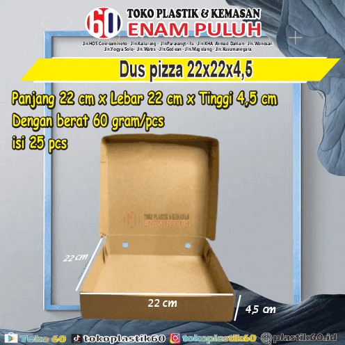 Dus pizza 22x22x4,5 (25pcs)