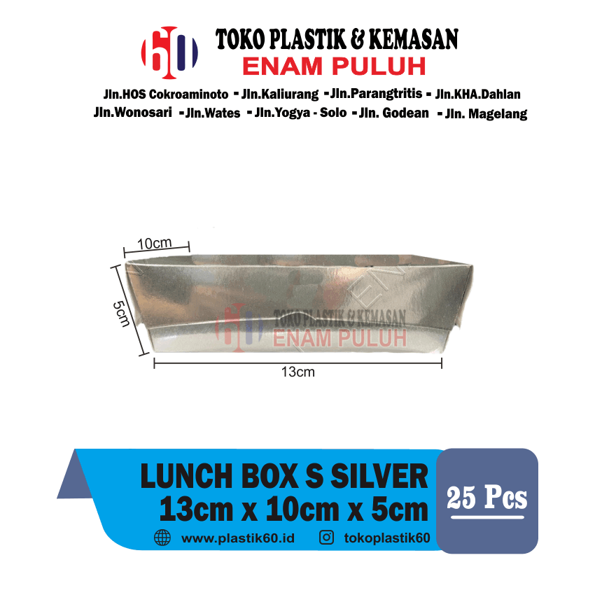 Lunch Box S silver 13x10x5 (25pcs)