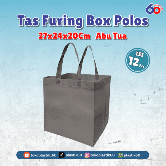 Tas Furing Box Polos 27x24x20 Abu Tua (12 pcs)