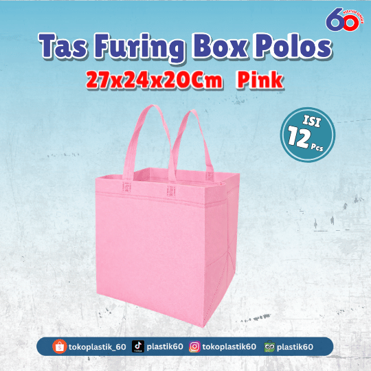 Tas Furing Box Polos 27x24x20 Pink (12 pcs)