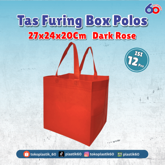 Tas Furing Box Polos 27x24x20 Dark Rose (12 pcs)