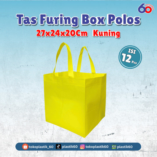 Tas Furing Box Polos 27x24x20 Kuning (12 pcs)
