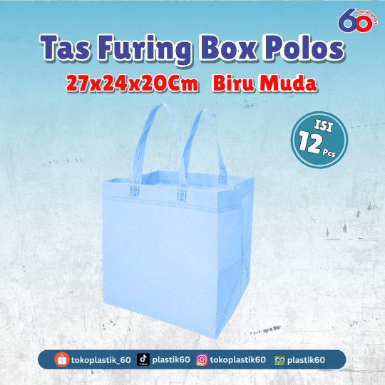 Tas Furing Box Polos 27x24x20 Biru Muda (12 pcs)