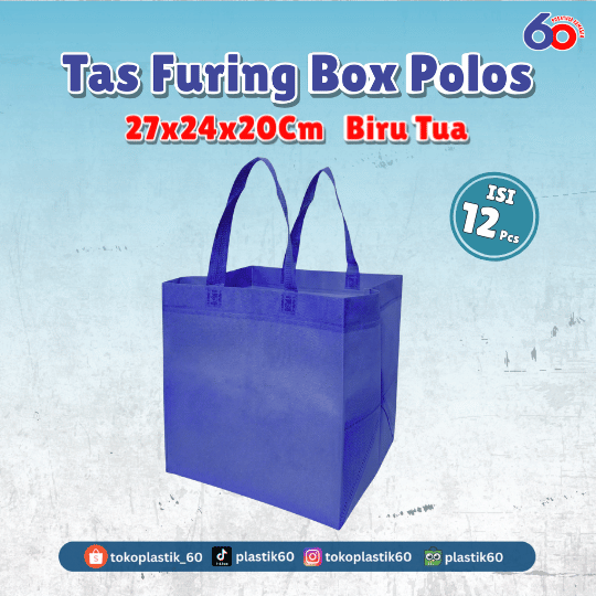 Tas Furing Box Polos 27x24x20 Biru Tua (12 pcs)