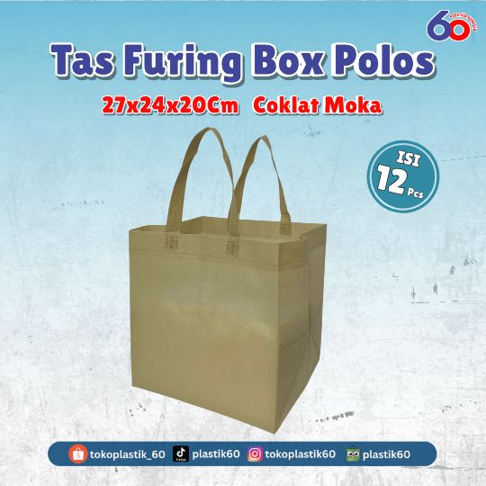 Tas Furing Box Polos 27x24x20 Coklat Moka (12 pcs)