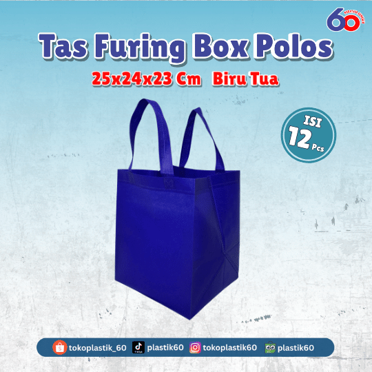 Tas Furing Box Polos 25x24x23 Biru Tua (12 pcs)