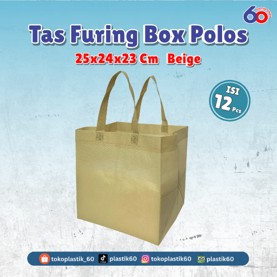 Tas Furing Box Polos 25x24x23 Beige (12 pcs)