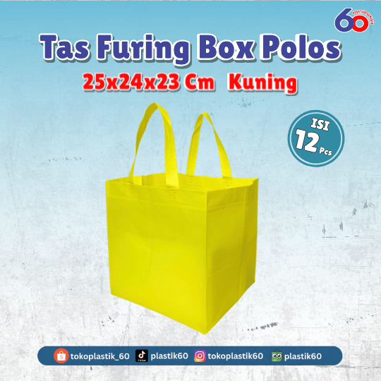 Tas Furing Box Polos 25x24x23 Kuning (12 pcs)