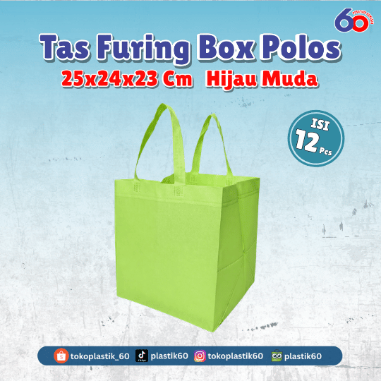 Tas Furing Box Polos 25x24x23 Hijau Muda (12 pcs)