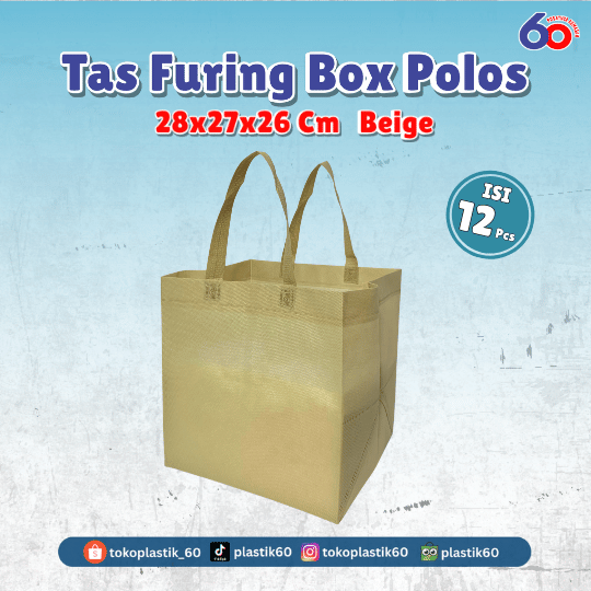 Tas Furing Box Polos 28x27x26 Beige (12 pcs)