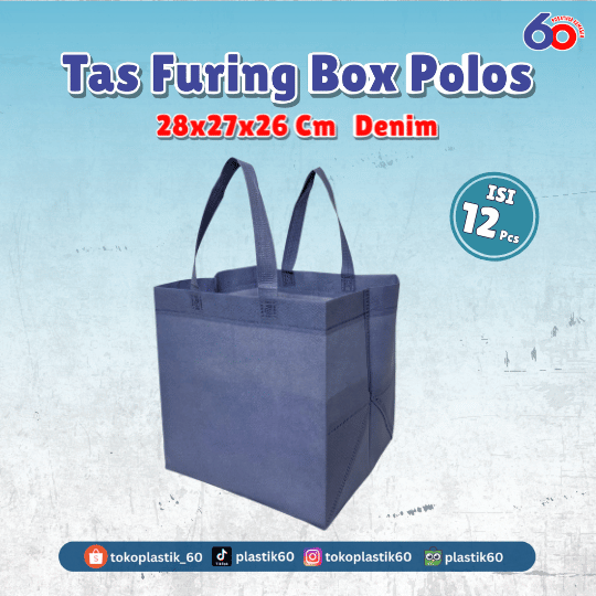 Tas Furing Box Polos 28x27x26 Denim (12 pcs)