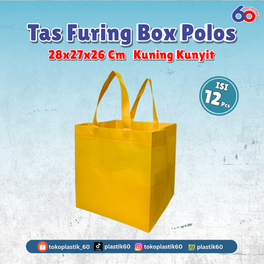Tas Furing Box Polos 28x27x26 Kuning Kunyit (12 pcs)
