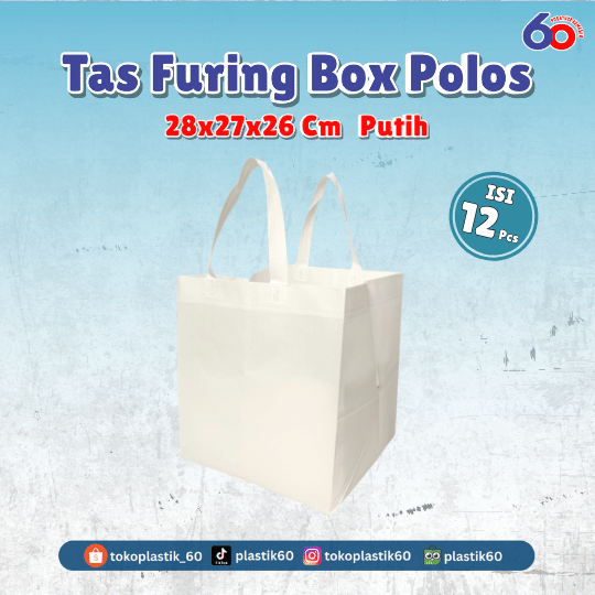 Tas Furing Box Polos 28x27x26 Putih (12 pcs)