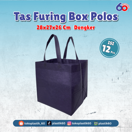 Tas Furing Box Polos 28x27x26 Dongker (12 pcs)