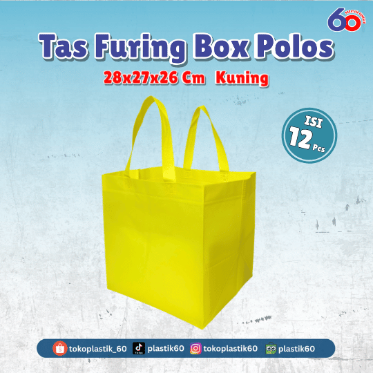 Tas Furing Box Polos 28x27x26 Kuning (12 pcs)