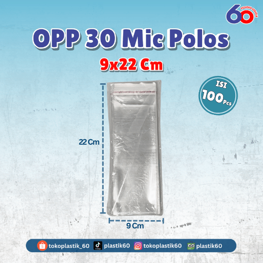 Opp 30 mic 09x22 Polos (100 pcs)