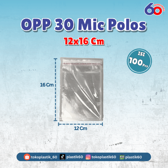 Opp 30 mic 12x16 Polos (100 pcs)