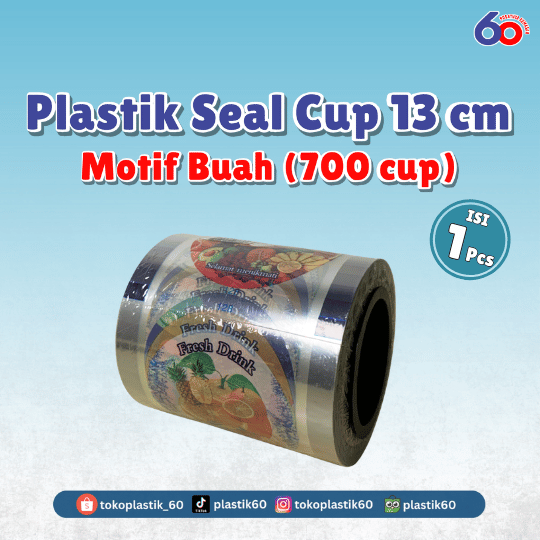 Plastik Seal Cup 13 cm Motif Buah (700 cup)