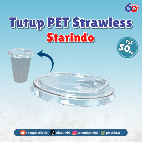 Tutup PET Strawless Starindo (50 pcs)