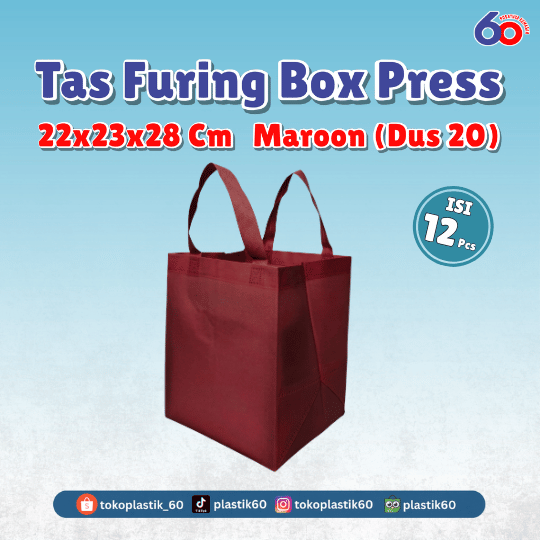 Tas Furing Box Press 22x23x28 Maroon (Dus 20) (12 pcs)