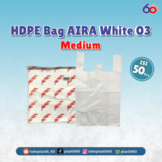 HDPE Bag AIRA White 03 Medium (50 pcs)