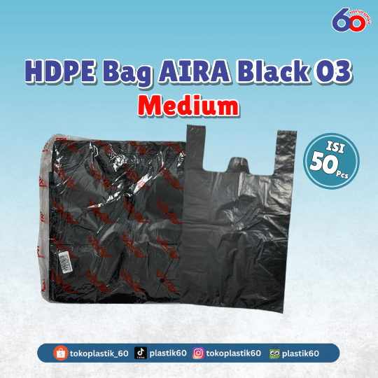 HDPE Bag AIRA Black 03 Medium (50 pcs)