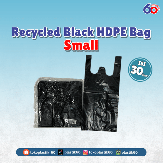 Recycled Black HDPE Bag Small (30 pcs)