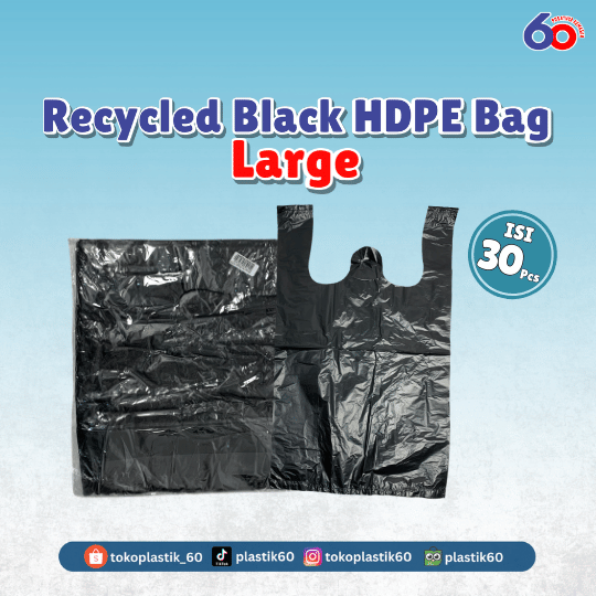 Recycled Black HDPE Bag Large (30 pcs)