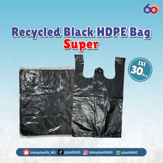 Recycled Black HDPE Bag Super (30 pcs)