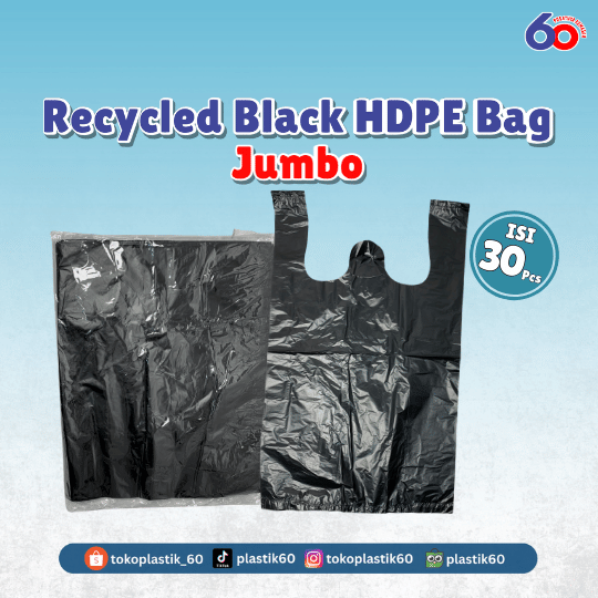 Recycled Black HDPE Bag Jumbo (30 pcs)