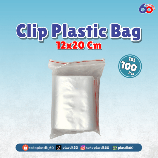 Clip Plastic Bag 12x20 cm (100 pcs)