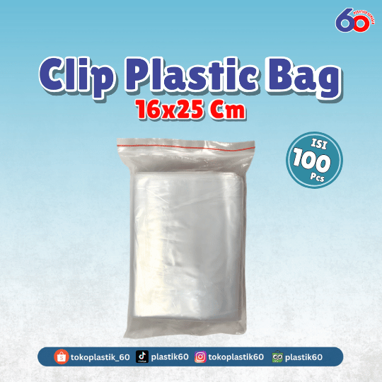Clip Plastic Bag 16x25 cm (100 pcs)