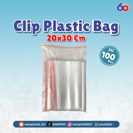 Clip Plastic Bag 20x30 cm (100 pcs)
