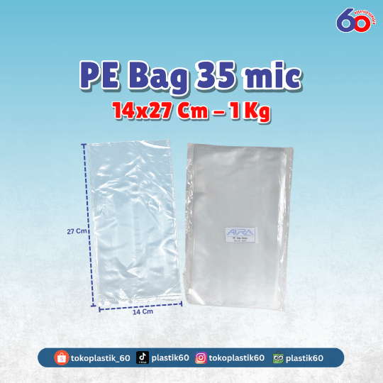PE Bag 35 mic 14x27 1 Kg