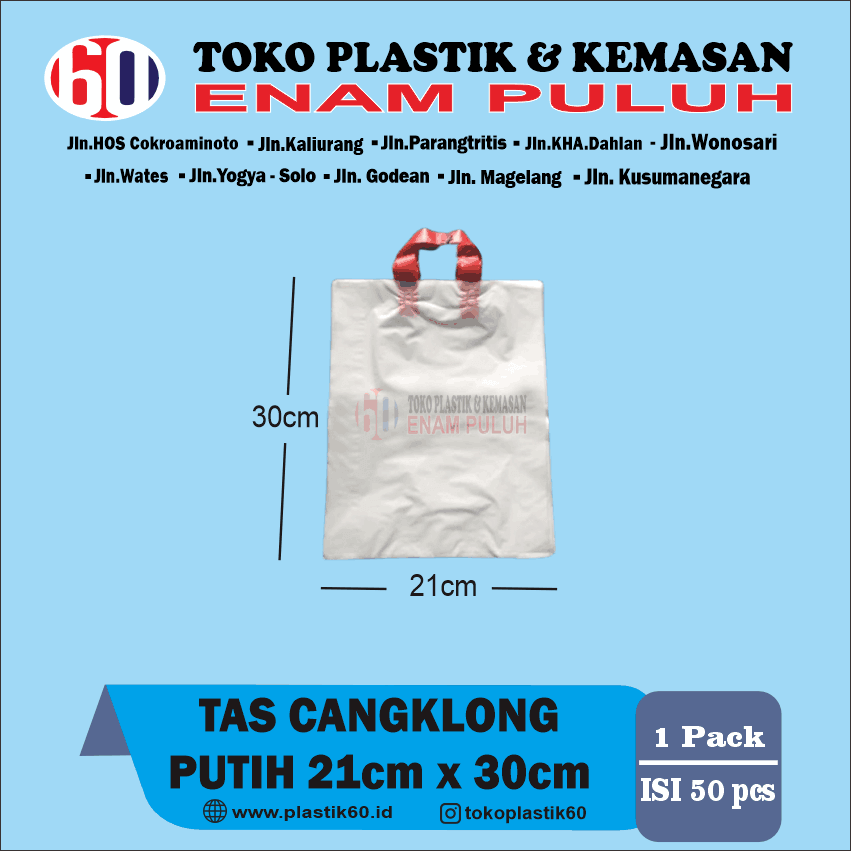 Cangklong 21x30 putih (50pcs)